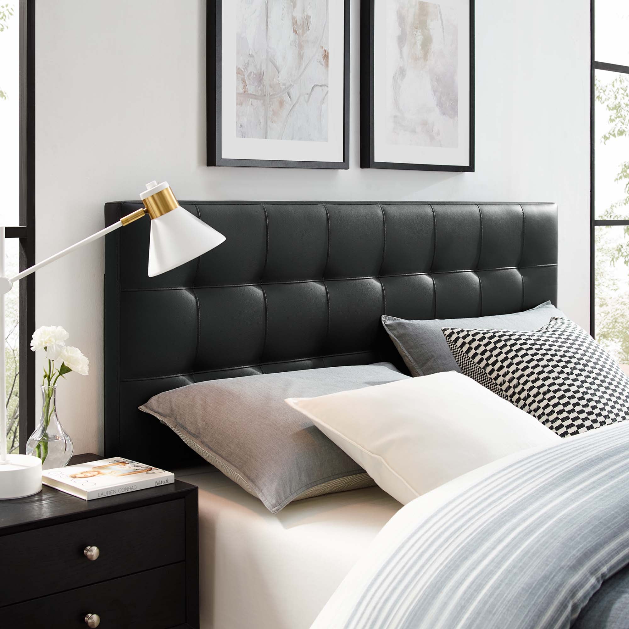 Lily Upholstered Vinyl King Headboard by Modway