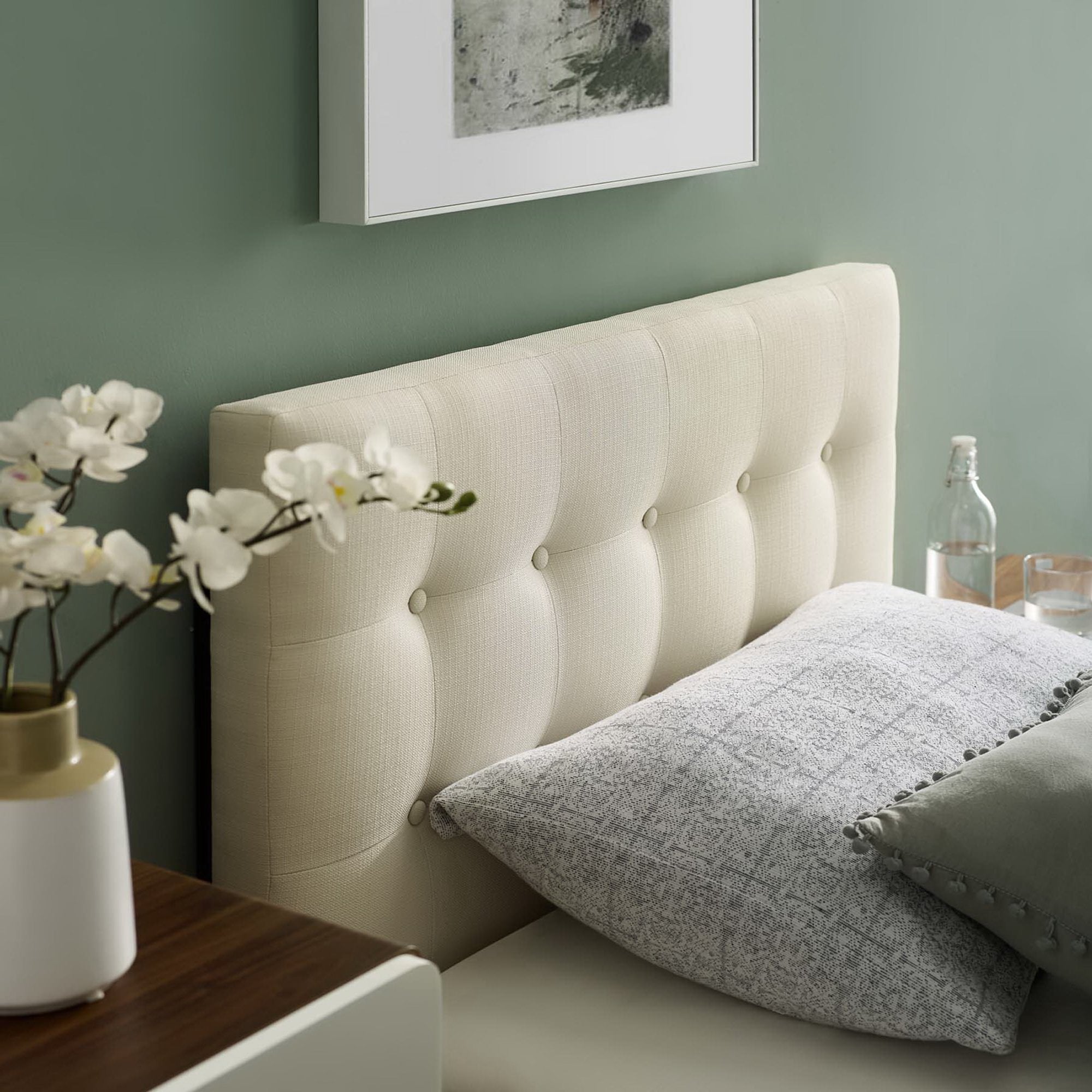 Emily Upholstered Fabric Twin Headboard by Modway