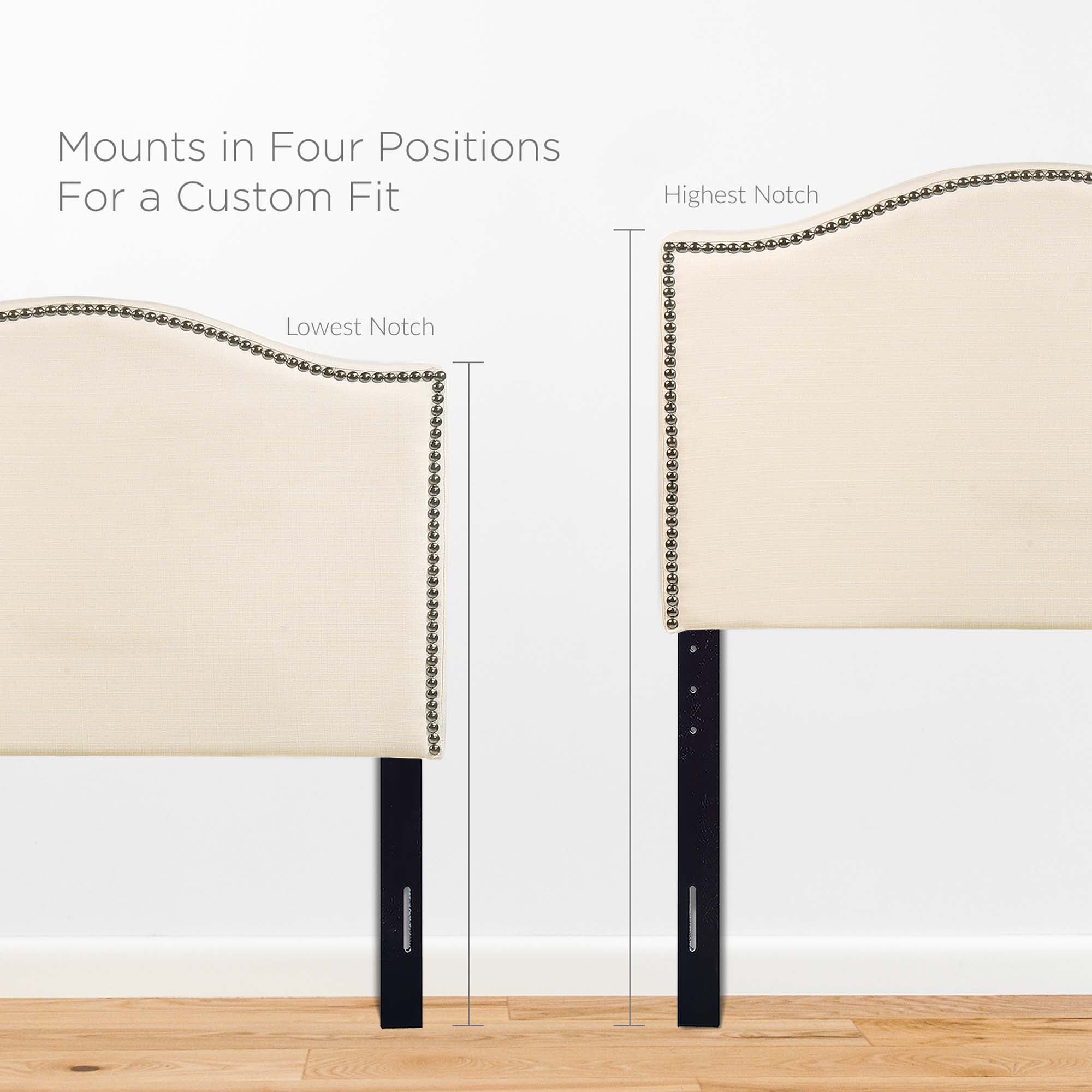 Curl Nailhead Upholstered Twin Headboard by Modway