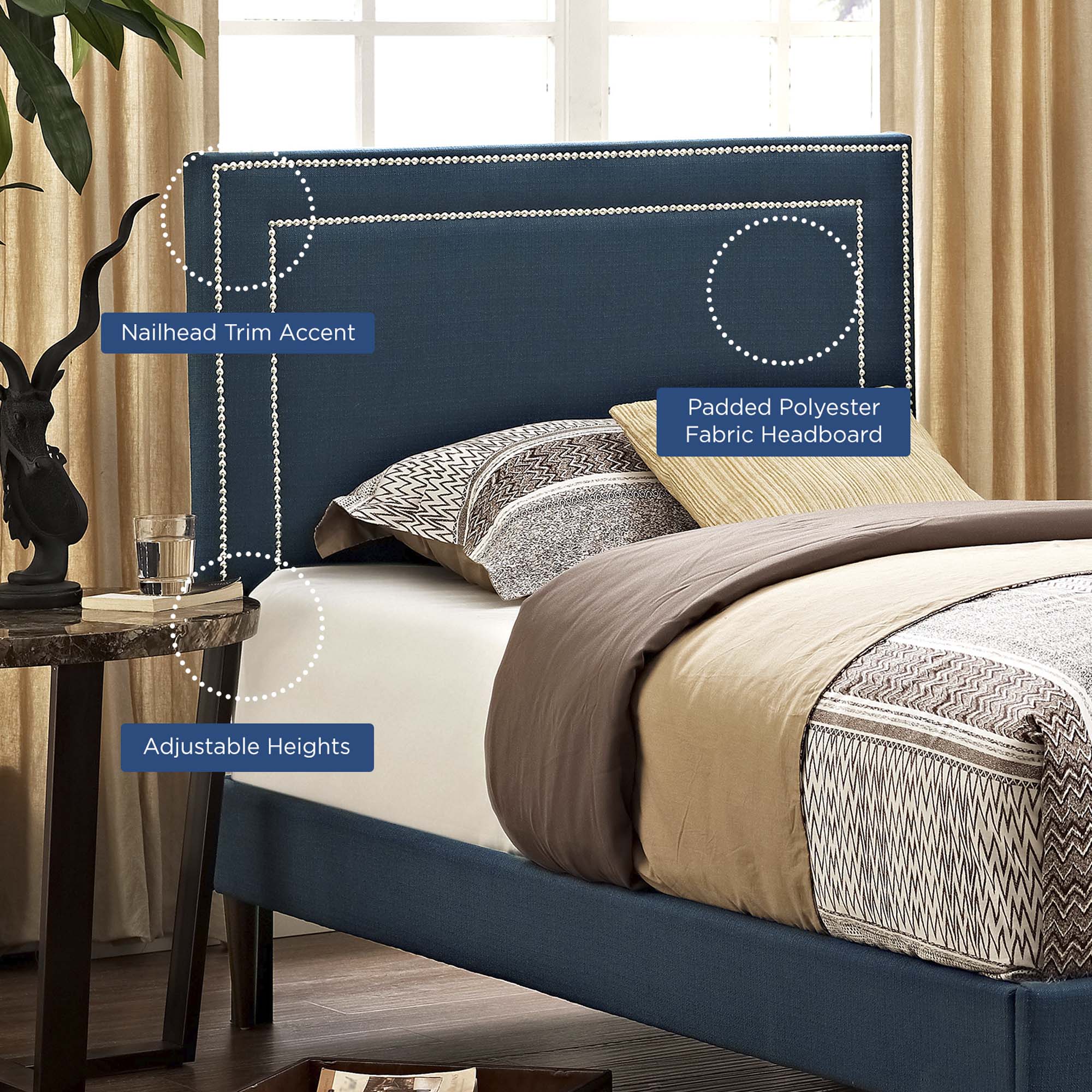 Jessamine Upholstered Fabric Twin Headboard by Modway