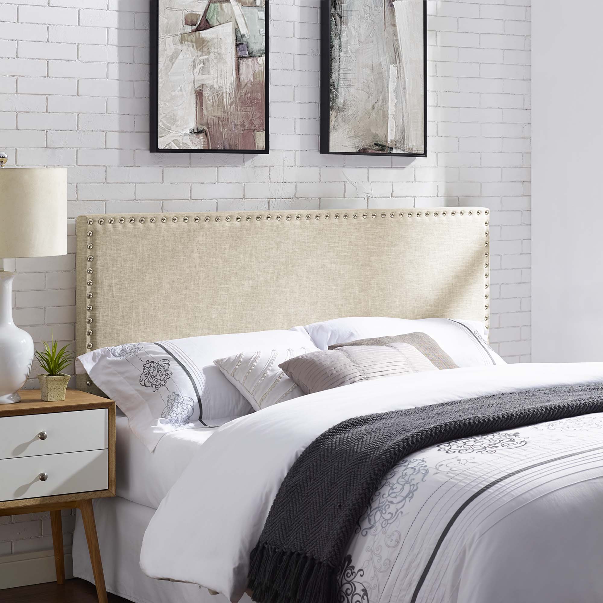 Phoebe Upholstered Fabric Queen Headboard by Modway