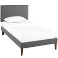 Camille Fabric Twin Platform Bed with Squared Tapered Legs by Modway