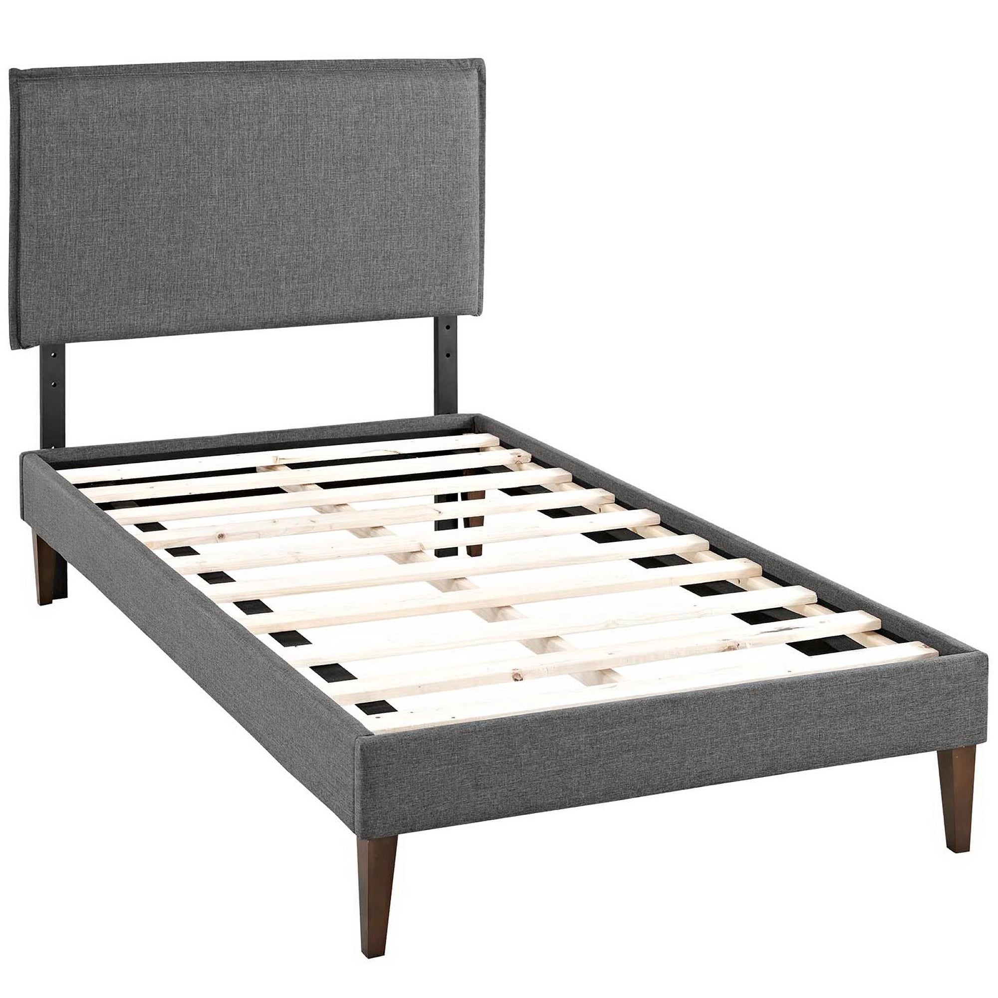 Camille Fabric Twin Platform Bed with Squared Tapered Legs by Modway