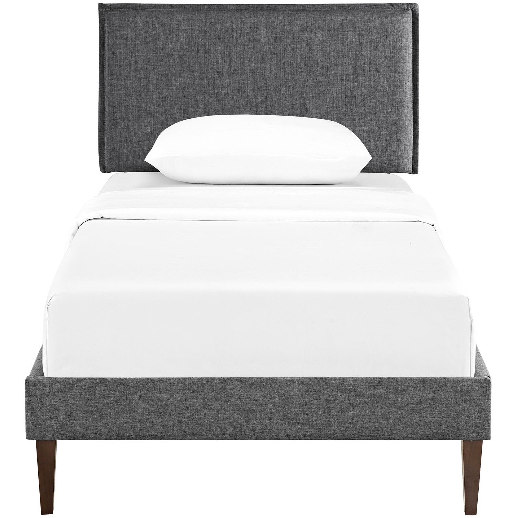Camille Fabric Twin Platform Bed with Squared Tapered Legs by Modway