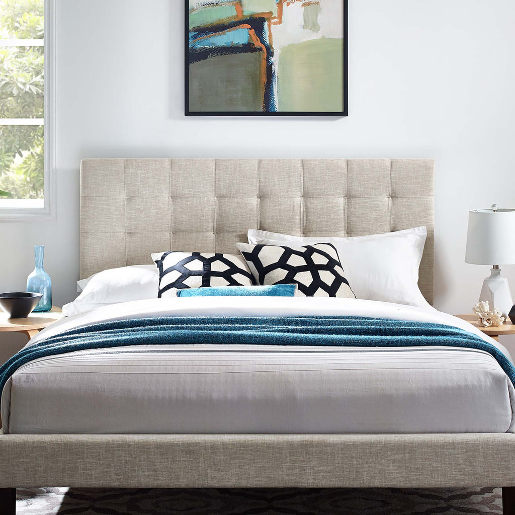 Paisley Tufted Upholstered Linen King and California King Headboard