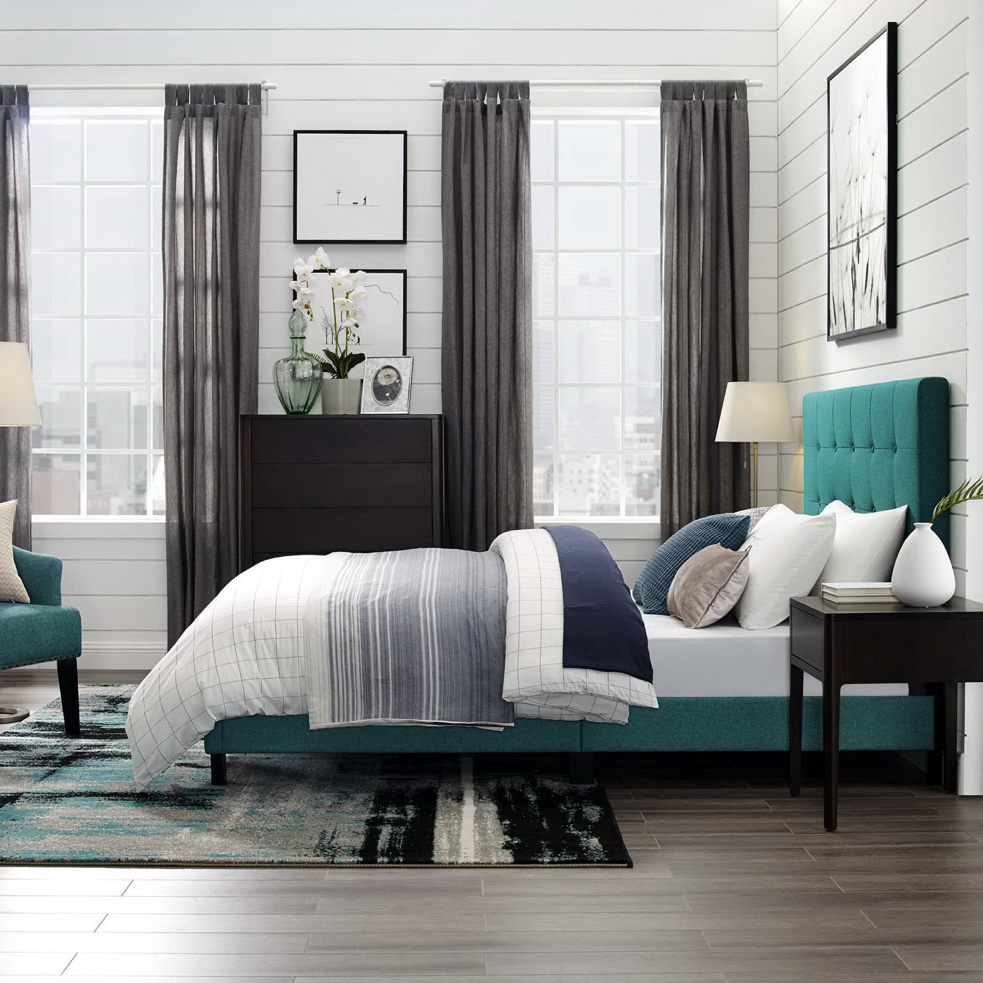 Melanie Tufted Button Upholstered Fabric Queen Platform Bed by Modway