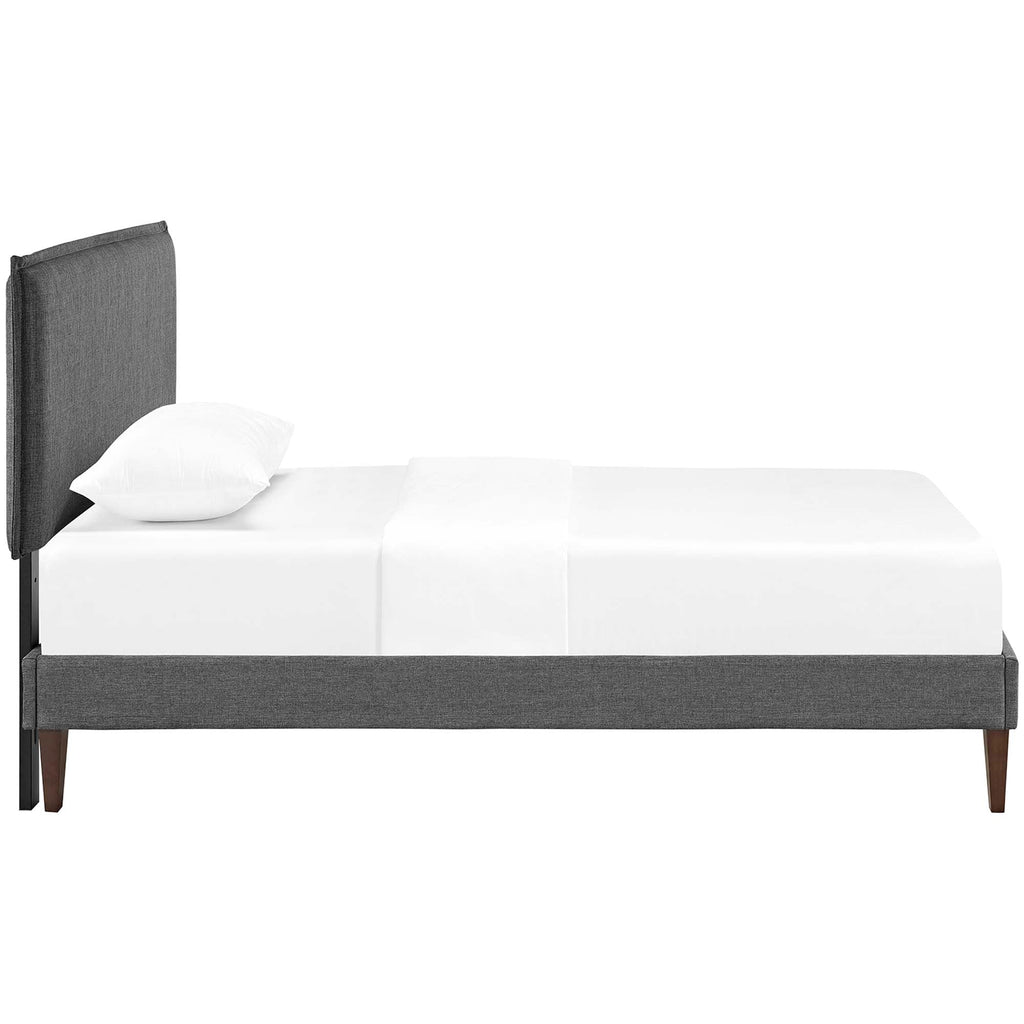 Amaris Fabric Twin Platform Bed with Squared Tapered Legs by Modway