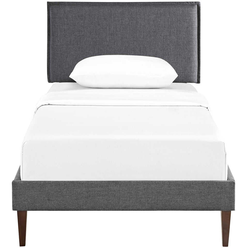 Amaris Fabric Twin Platform Bed with Squared Tapered Legs by Modway