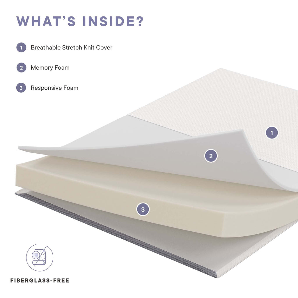 Mila 6" Foam Mattress Set of 2 by Modway