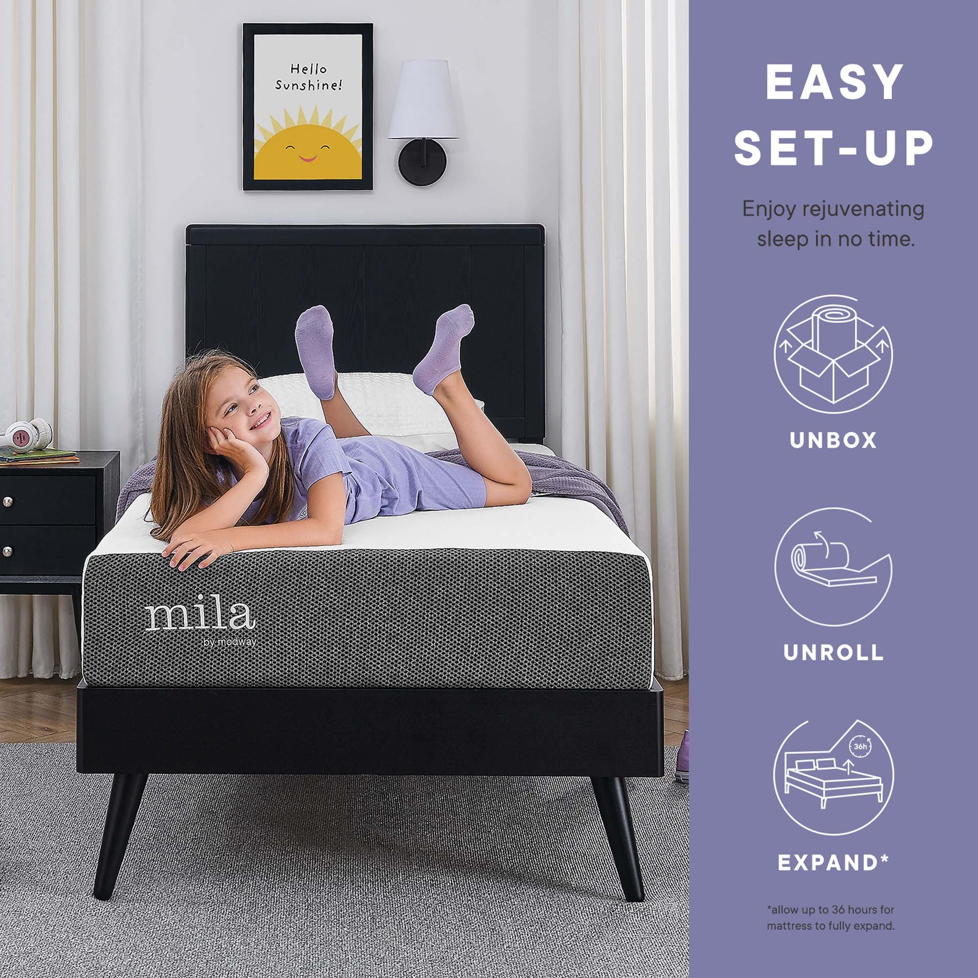 Mila 6" Foam Mattress Set of 2 by Modway
