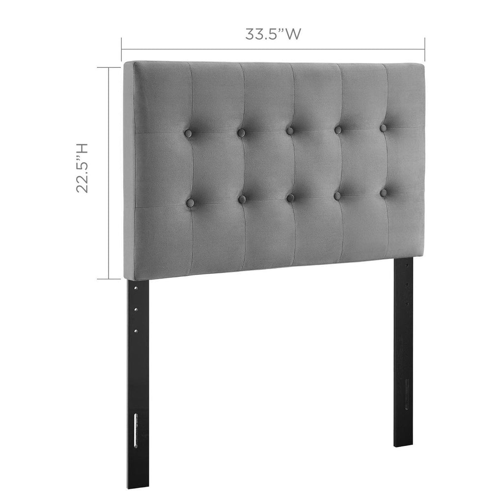 Emily Biscuit Tufted Performance Velvet Twin Headboard