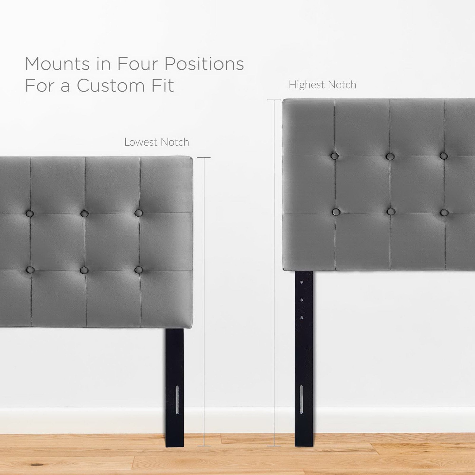 Emily Biscuit Tufted Performance Velvet Twin Headboard