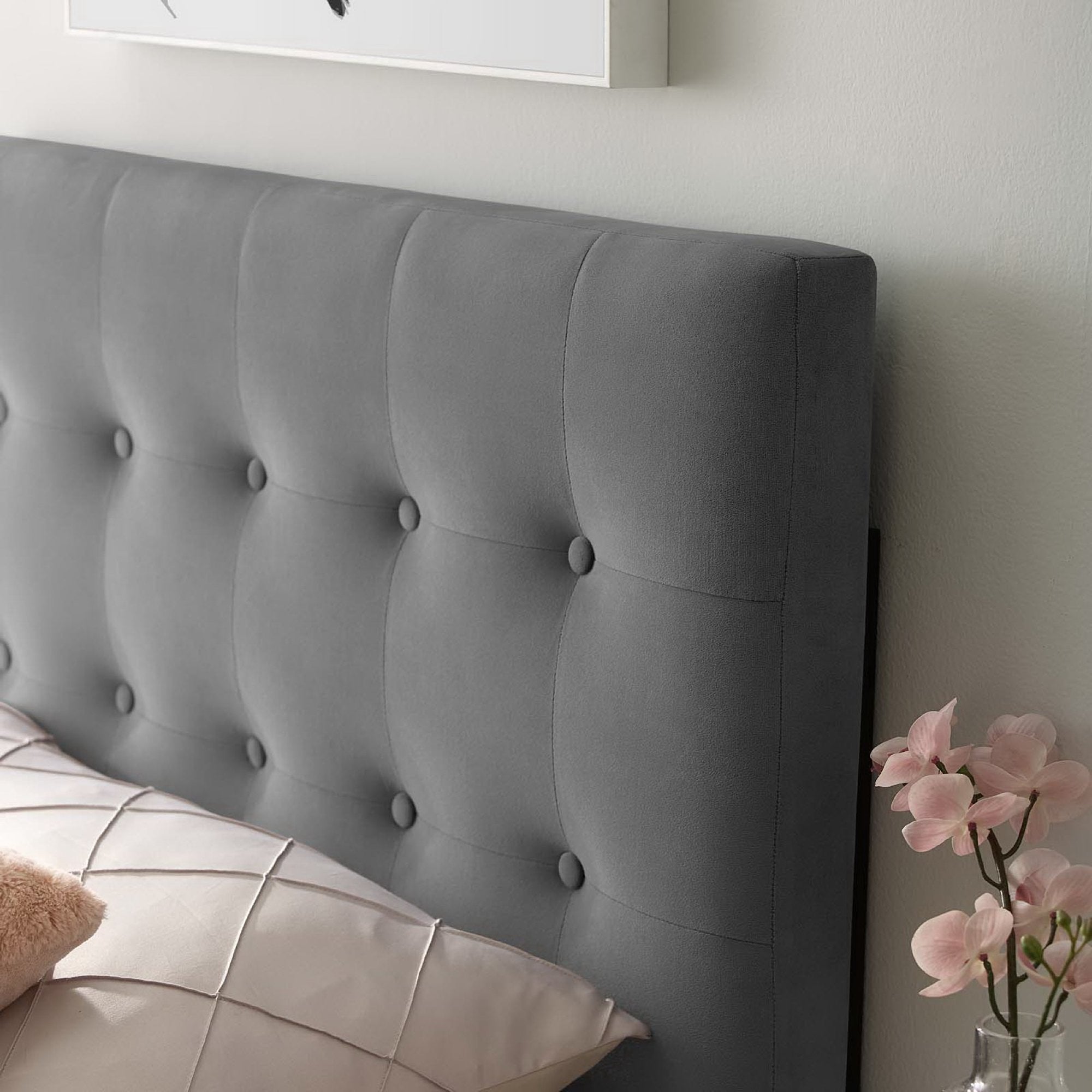 Emily Biscuit Tufted Performance Velvet Twin Headboard