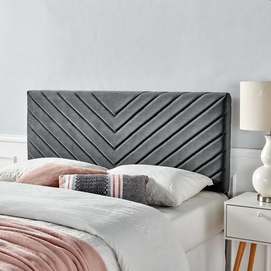 Alyson Angular Channel Tufted Performance Velvet Full/Queen Headboard by Modway
