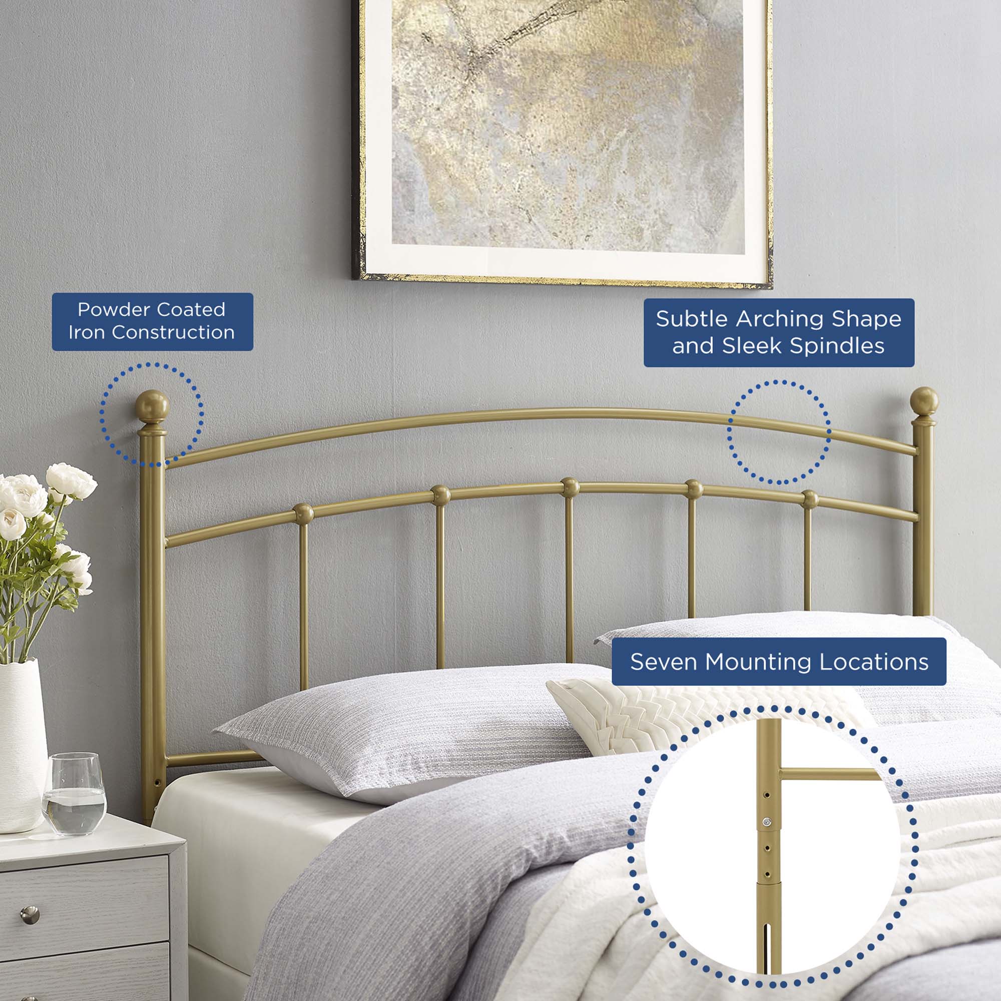 Abigail Metal Twin Headboard by Modway