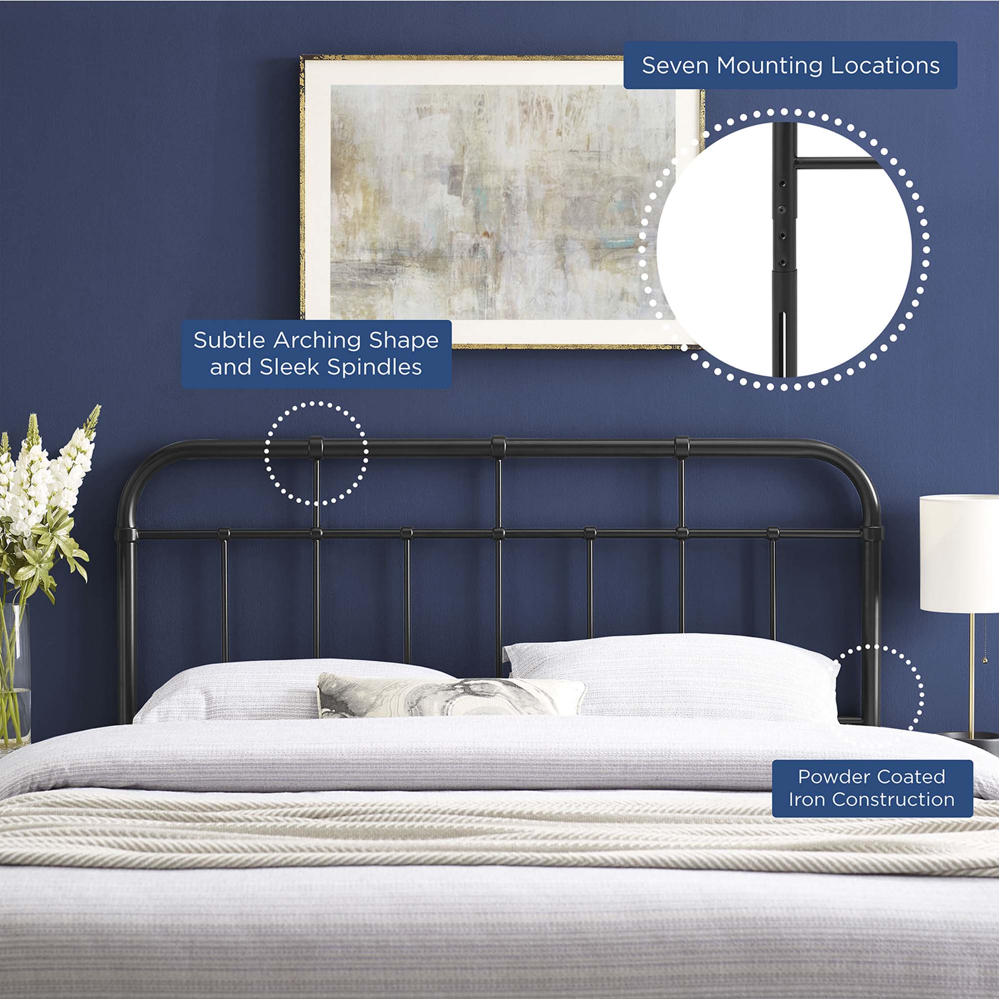 Alessia Metal Queen Headboard by Modway
