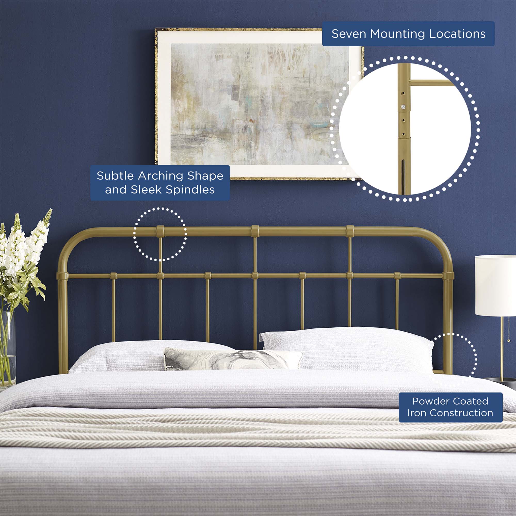 Alessia Metal Queen Headboard by Modway