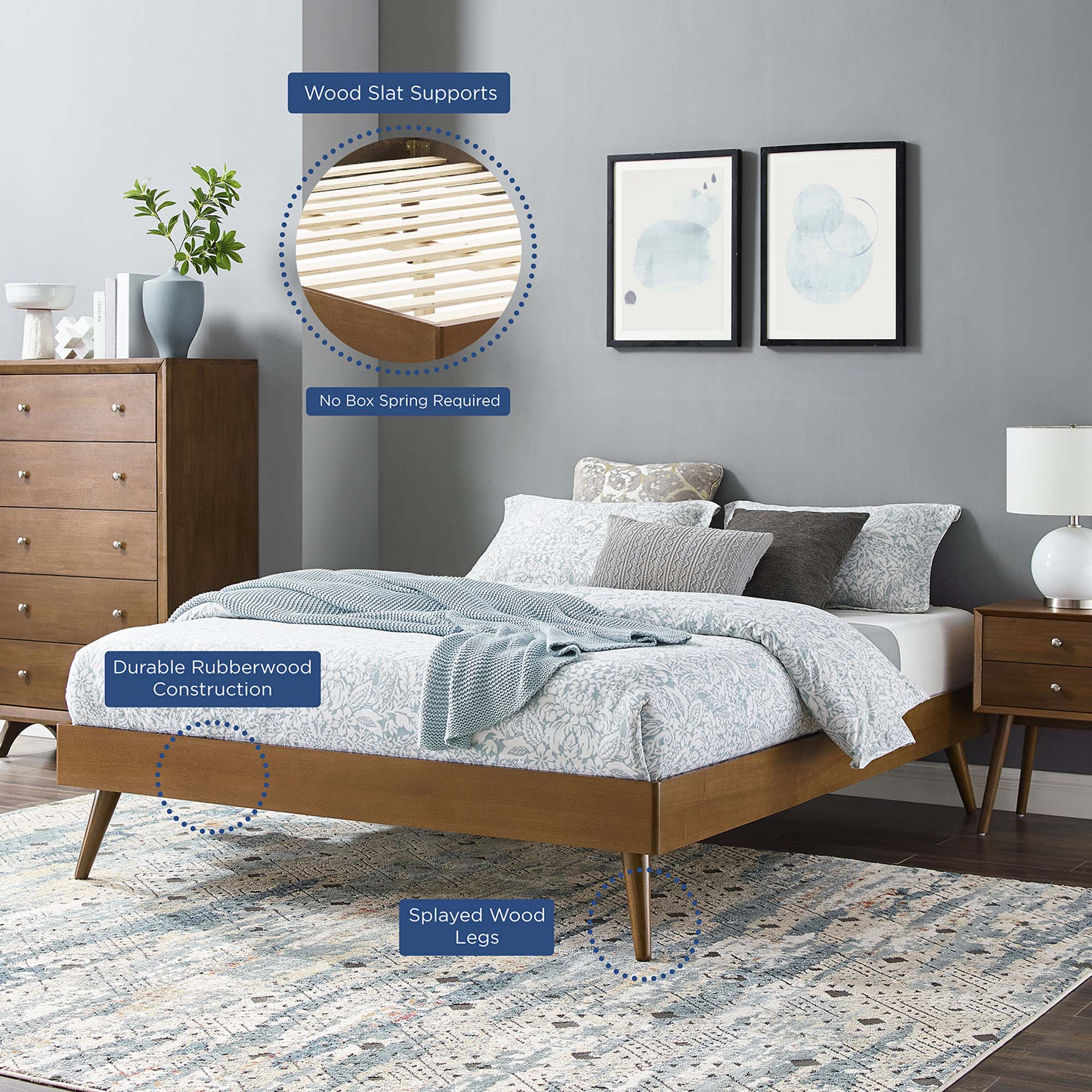 Margo Wood Full Platform Bed Frame by Modway