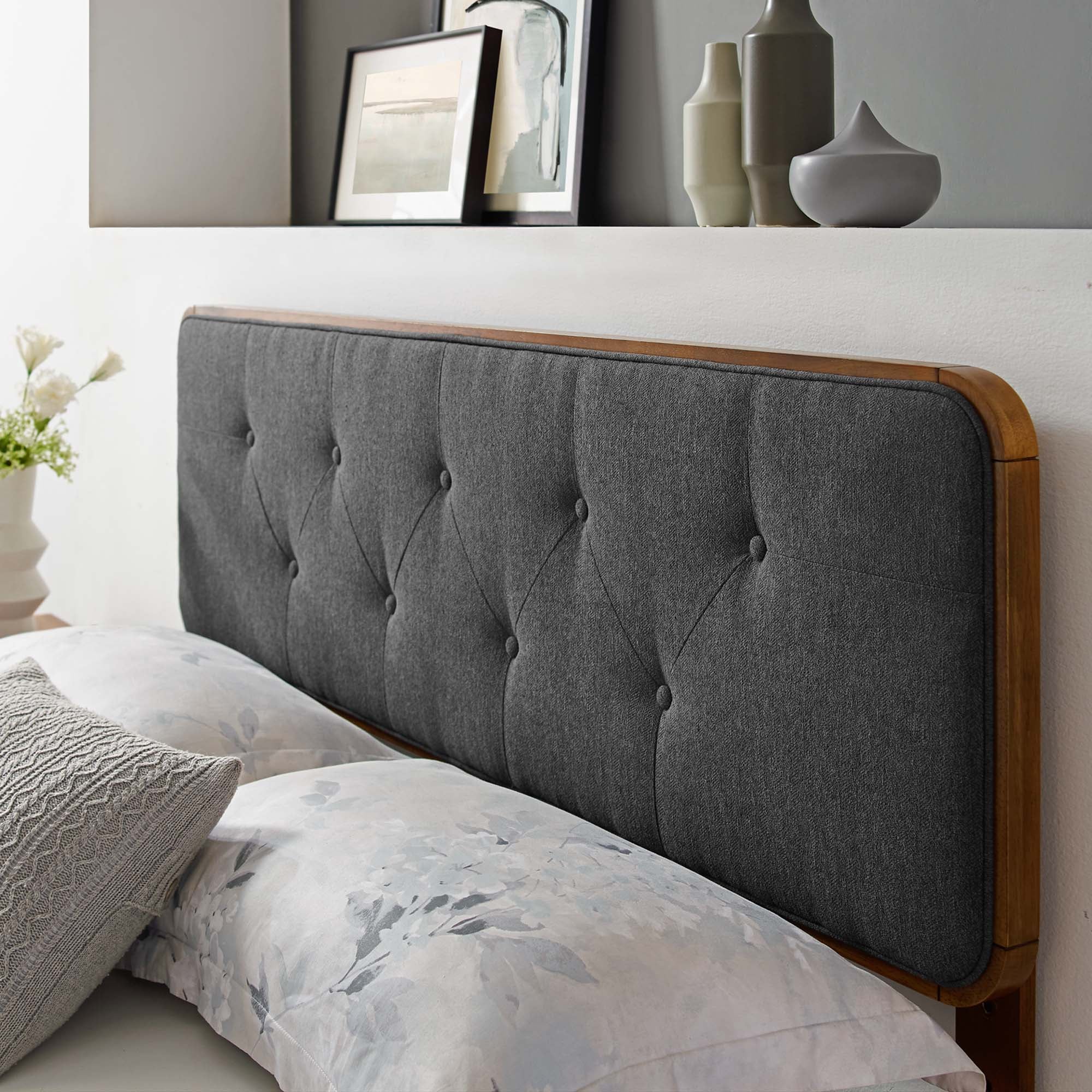 Collins Tufted Fabric and Wood Full Headboard by Modway