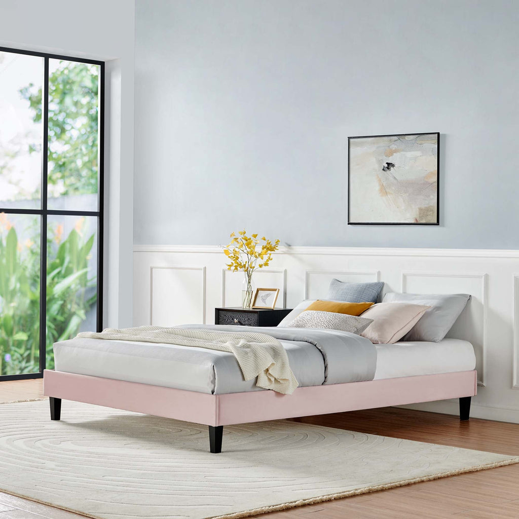 Reign Performance Velvet Twin Platform Bed Frame by Modway