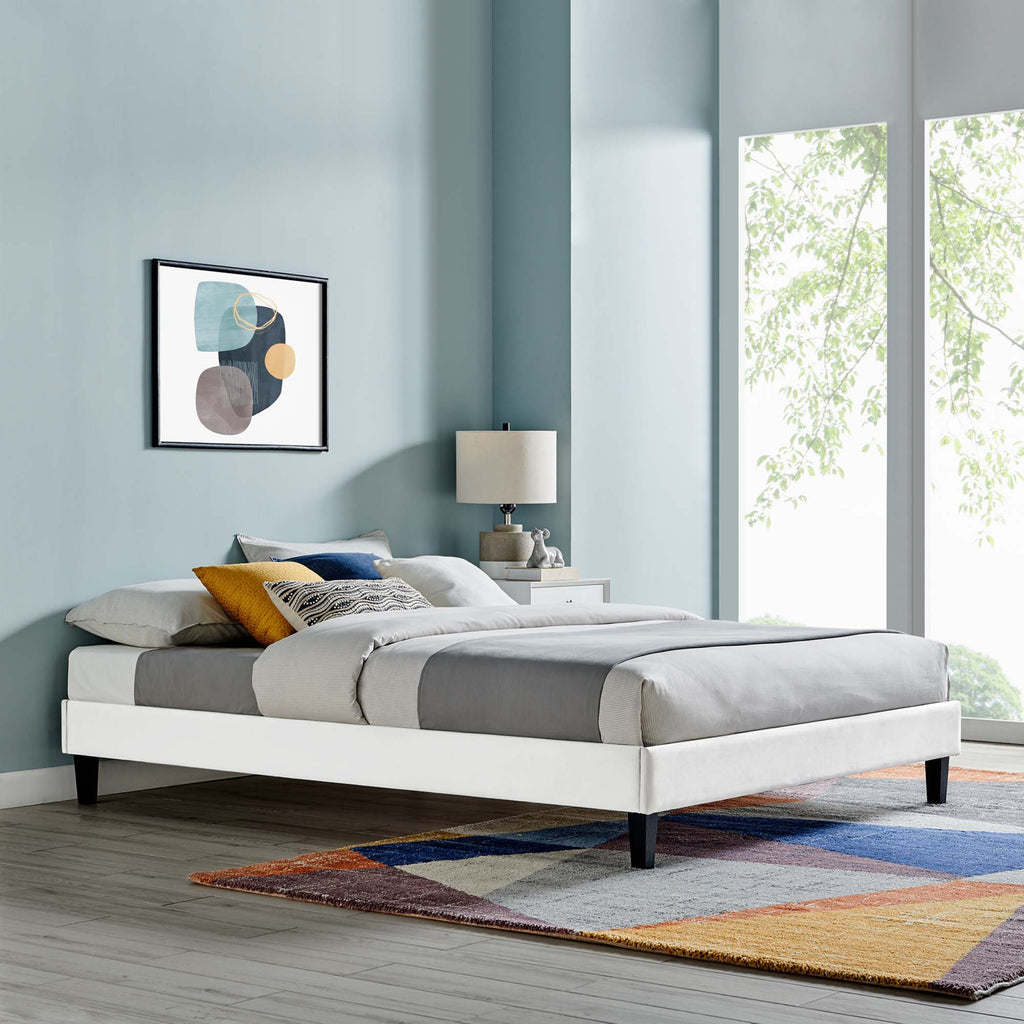 Reign Performance Velvet Twin Platform Bed Frame by Modway