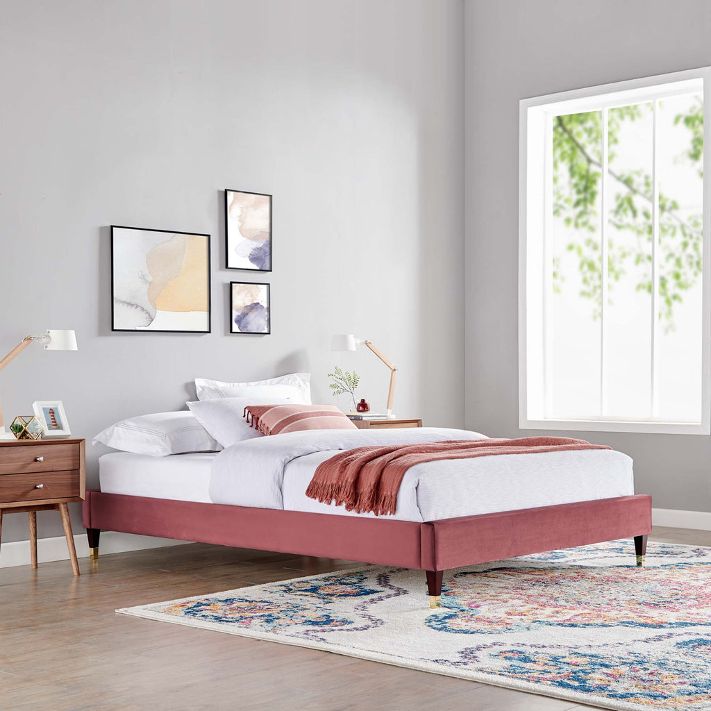 Harlow Performance Velvet Queen Platform Bed Frame by Modway