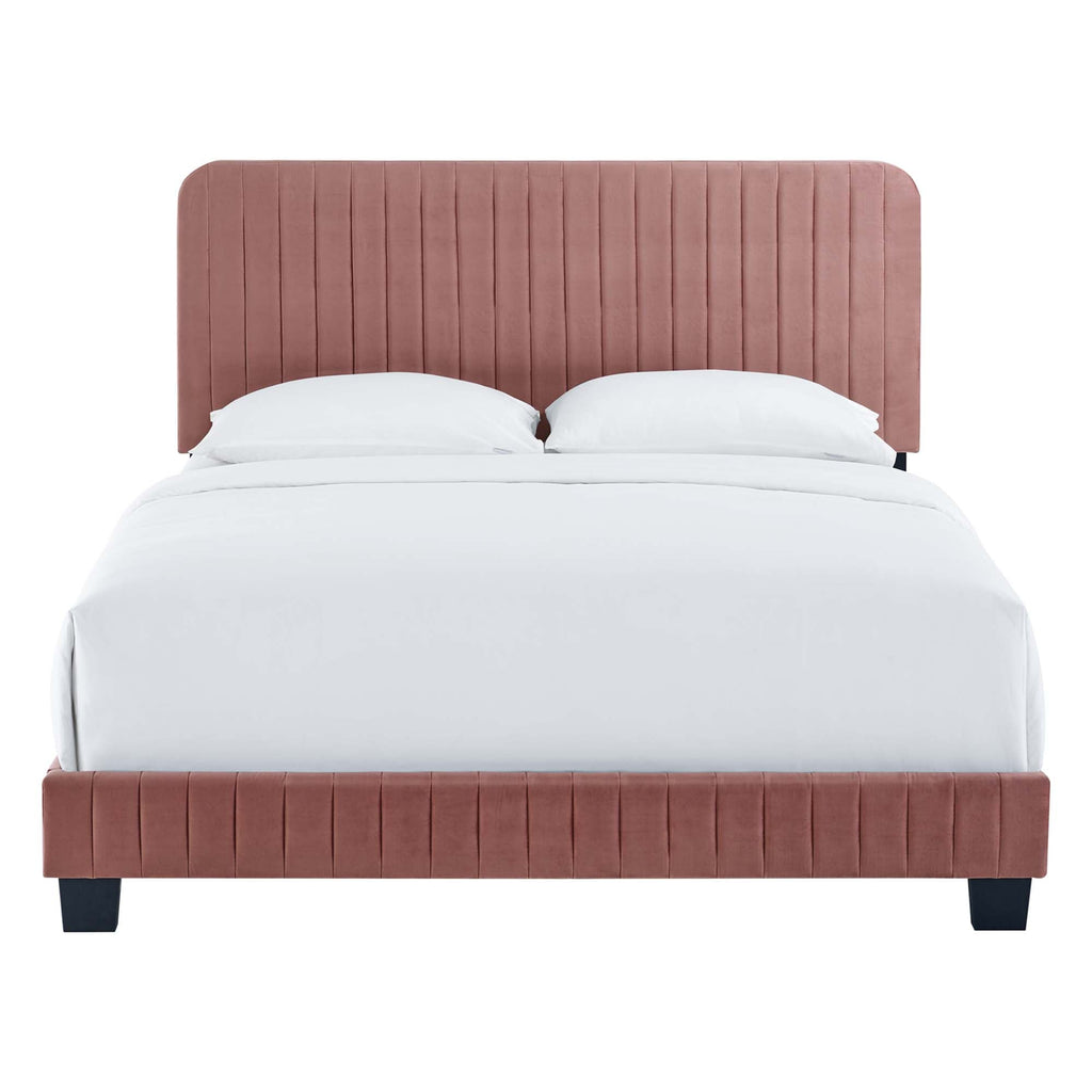 Celine Channel Tufted Performance Velvet Queen Bed by Modway