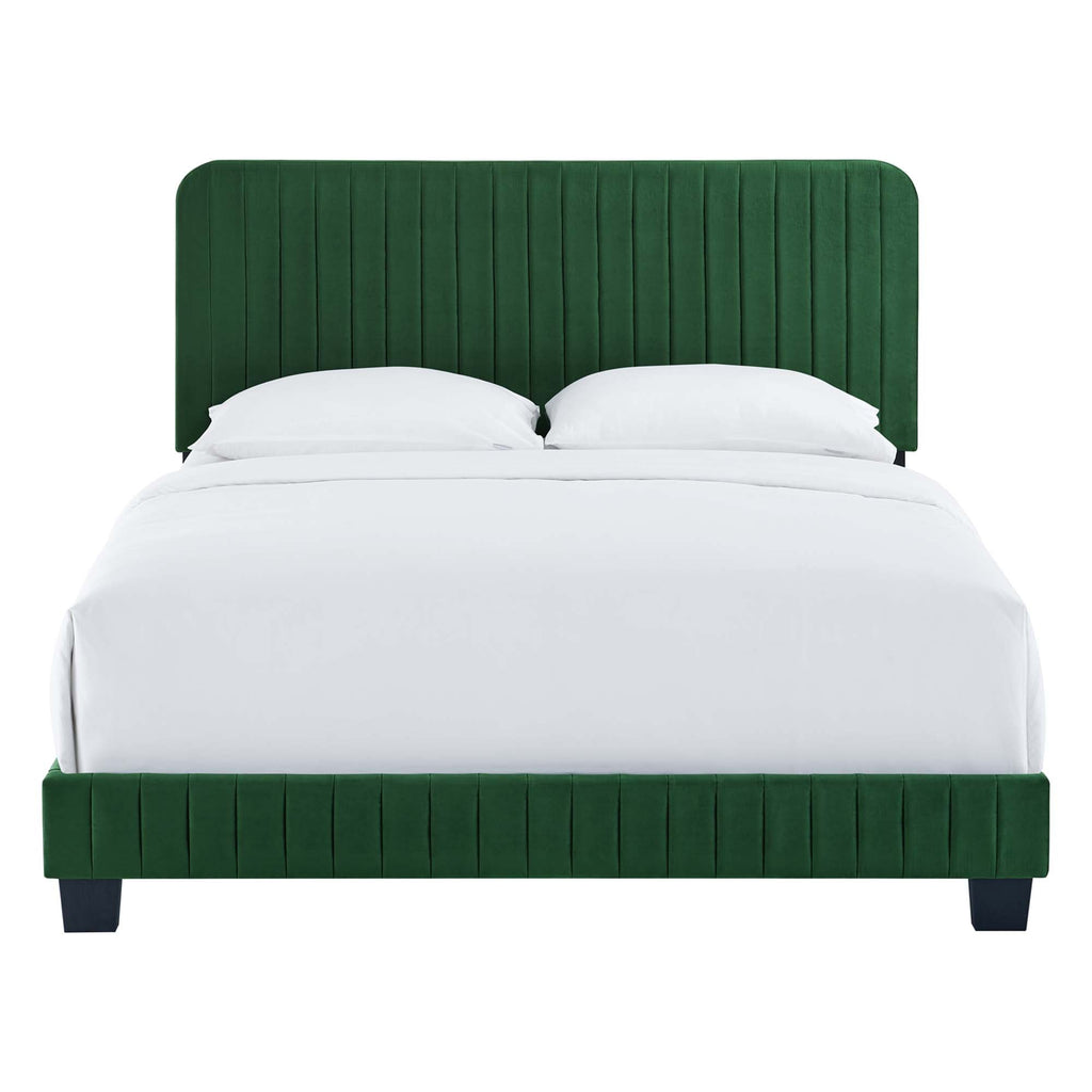 Celine Channel Tufted Performance Velvet Queen Bed by Modway