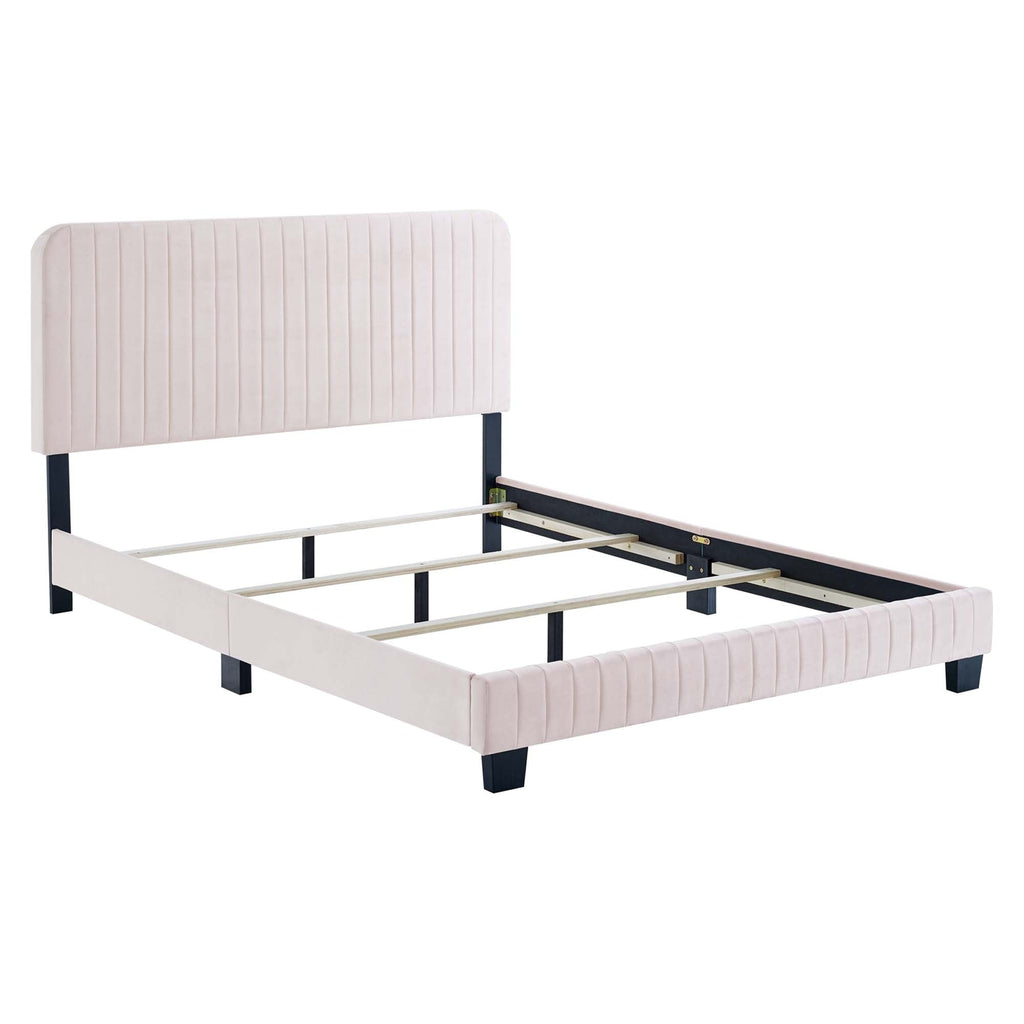 Celine Channel Tufted Performance Velvet Queen Bed by Modway