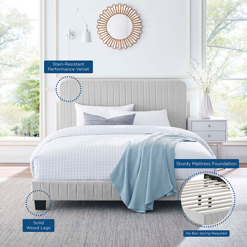 Celine Channel Tufted Performance Velvet Twin Platform Bed by Modway