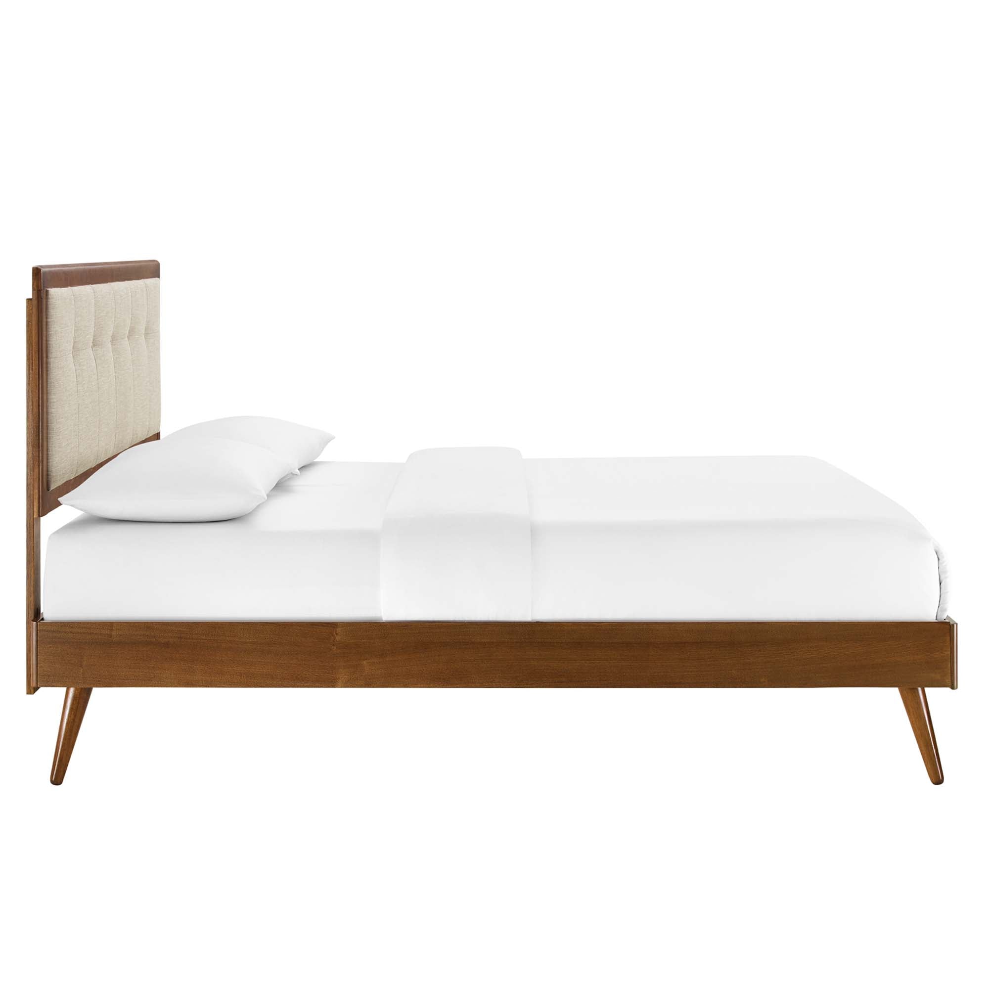 Willow Wood King Platform Bed With Splayed Legs by Modway