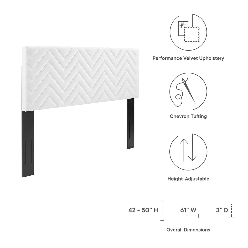 Mercy Chevron Tufted Performance Velvet Full/Queen Headboard by Modway