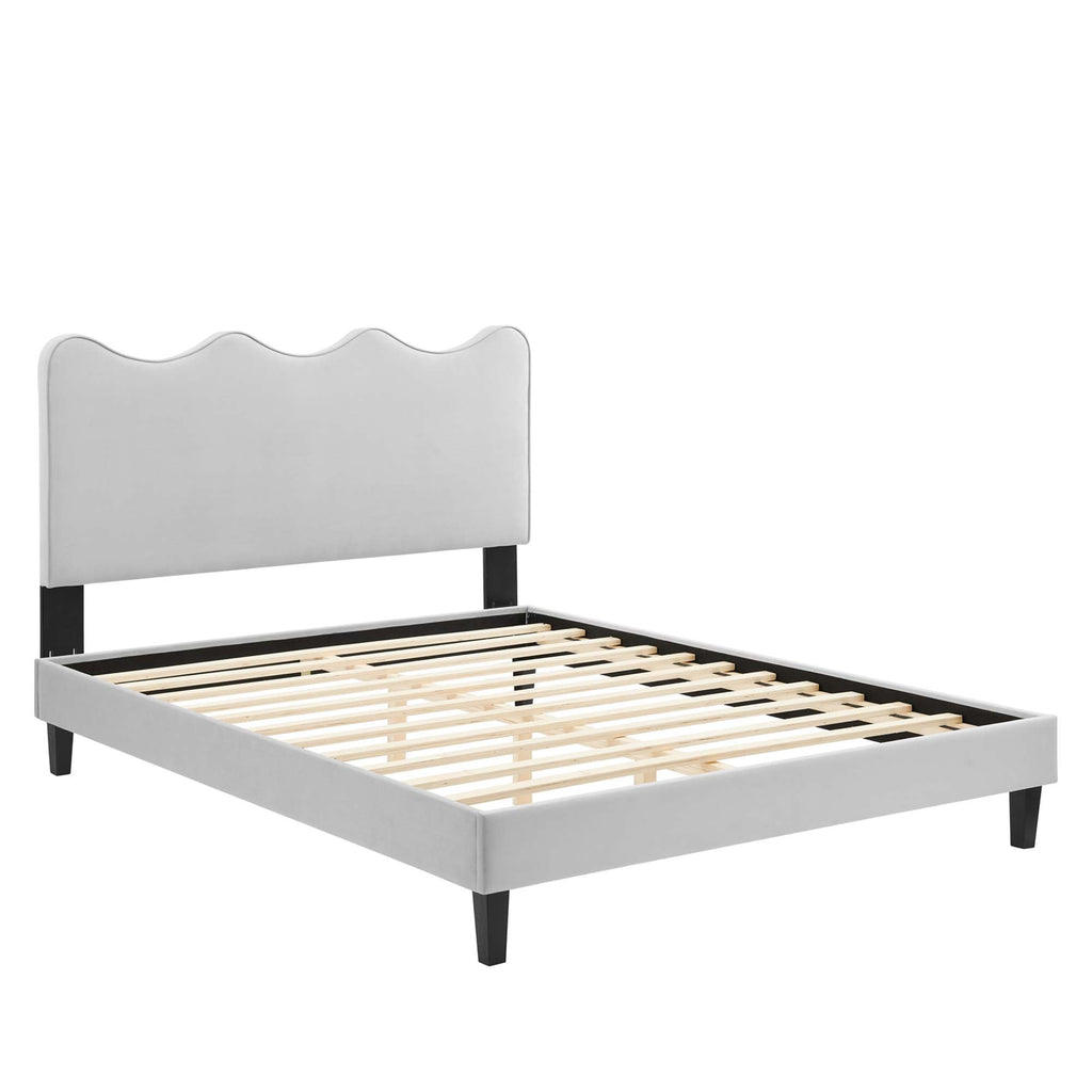 Current Performance Velvet Twin Platform Bed by Modway