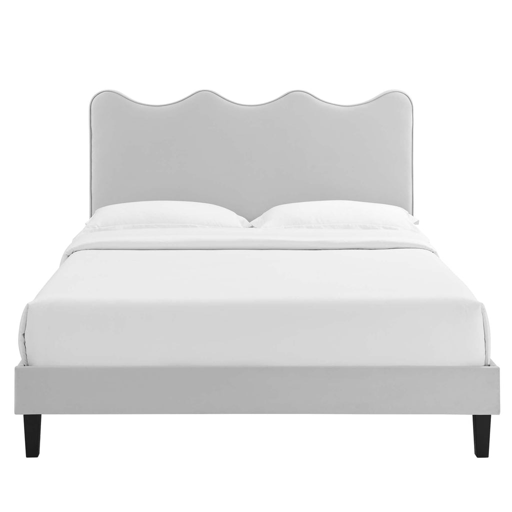 Current Performance Velvet Twin Platform Bed by Modway