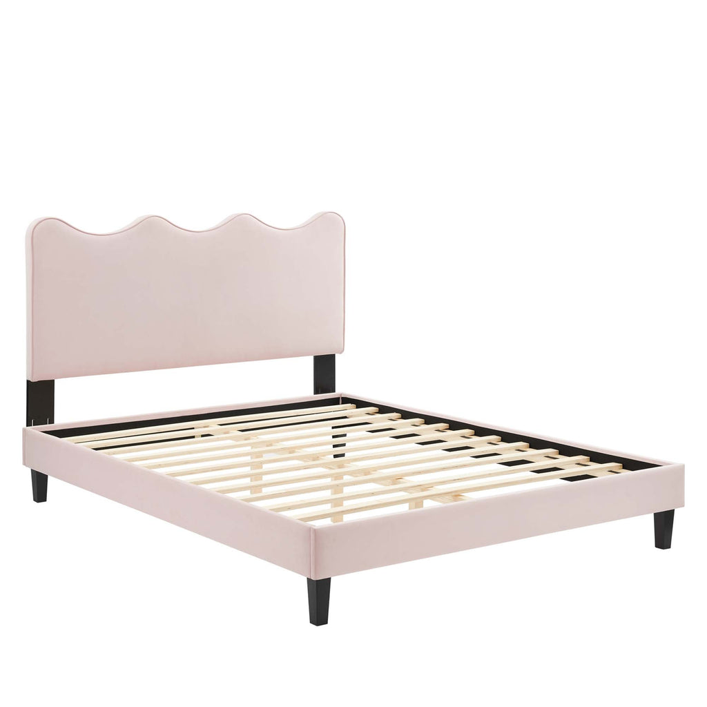 Current Performance Velvet Twin Platform Bed by Modway