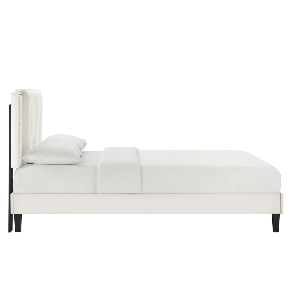 Zahra Channel Tufted Performance Velvet Twin Platform Bed by Modway