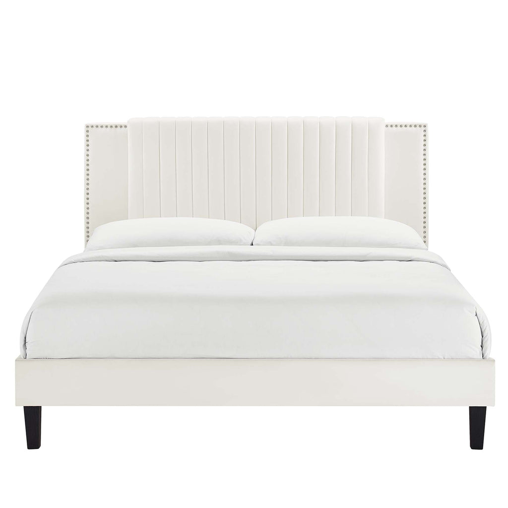 Zahra Channel Tufted Performance Velvet Twin Platform Bed by Modway