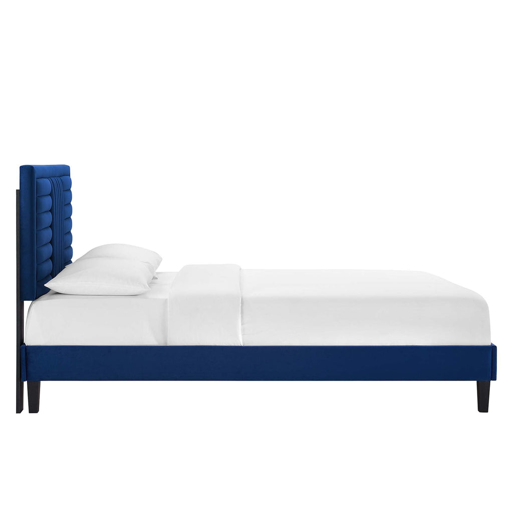 Sofia Channel Tufted Performance Velvet Full Platform Bed by Modway