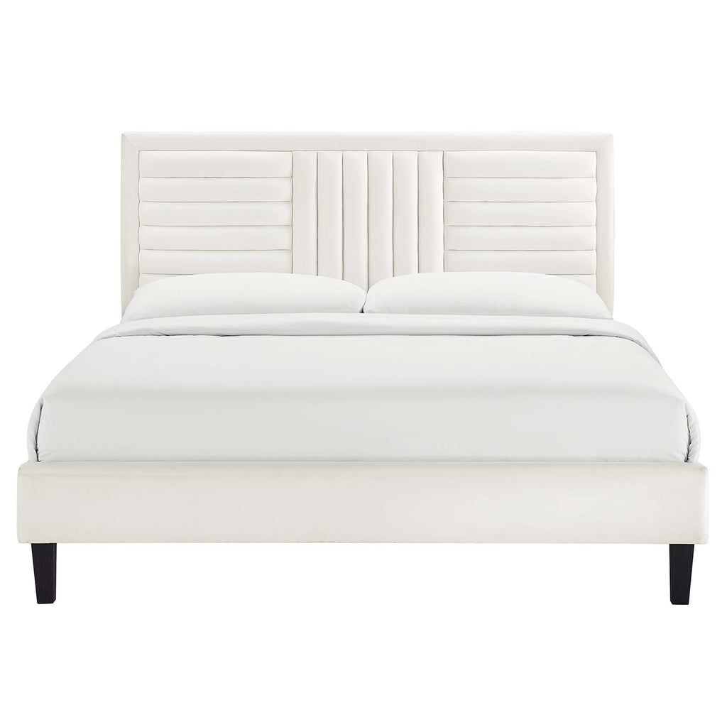 Sofia Channel Tufted Performance Velvet Full Platform Bed by Modway