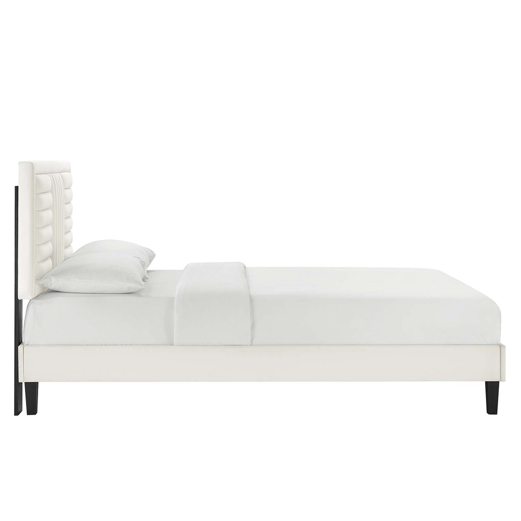 Sofia Channel Tufted Performance Velvet Full Platform Bed by Modway