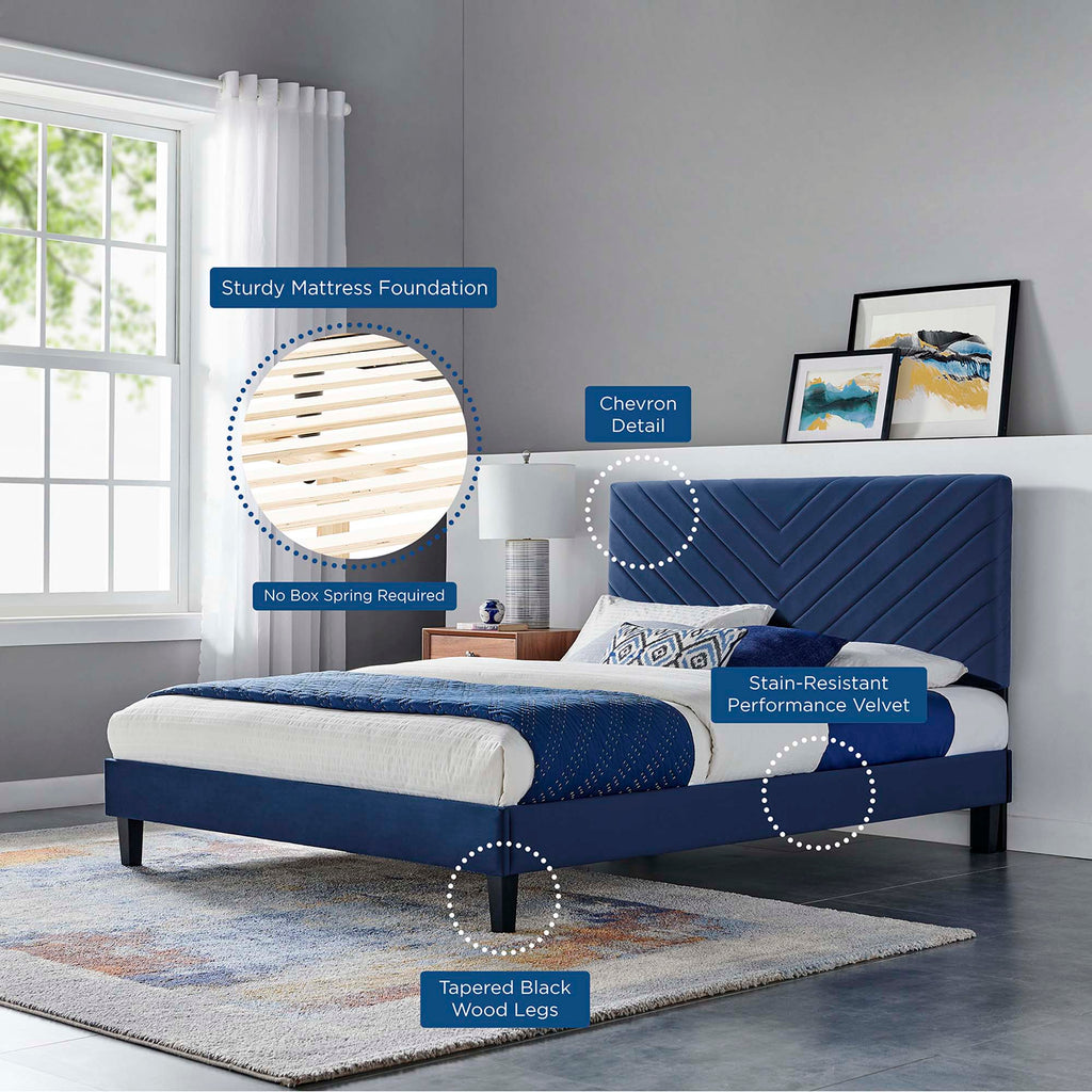 Roxanne Performance Velvet Full Platform Bed by Modway
