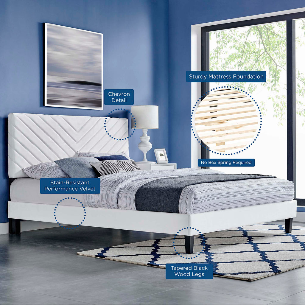 Roxanne Performance Velvet Full Platform Bed by Modway