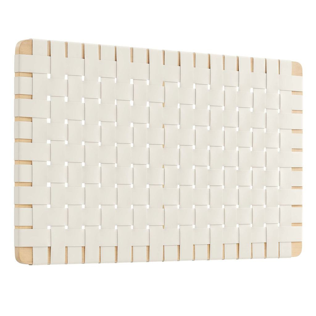 Sparta Weave Wall-Mount Vegan Leather Twin Headboard by Modway