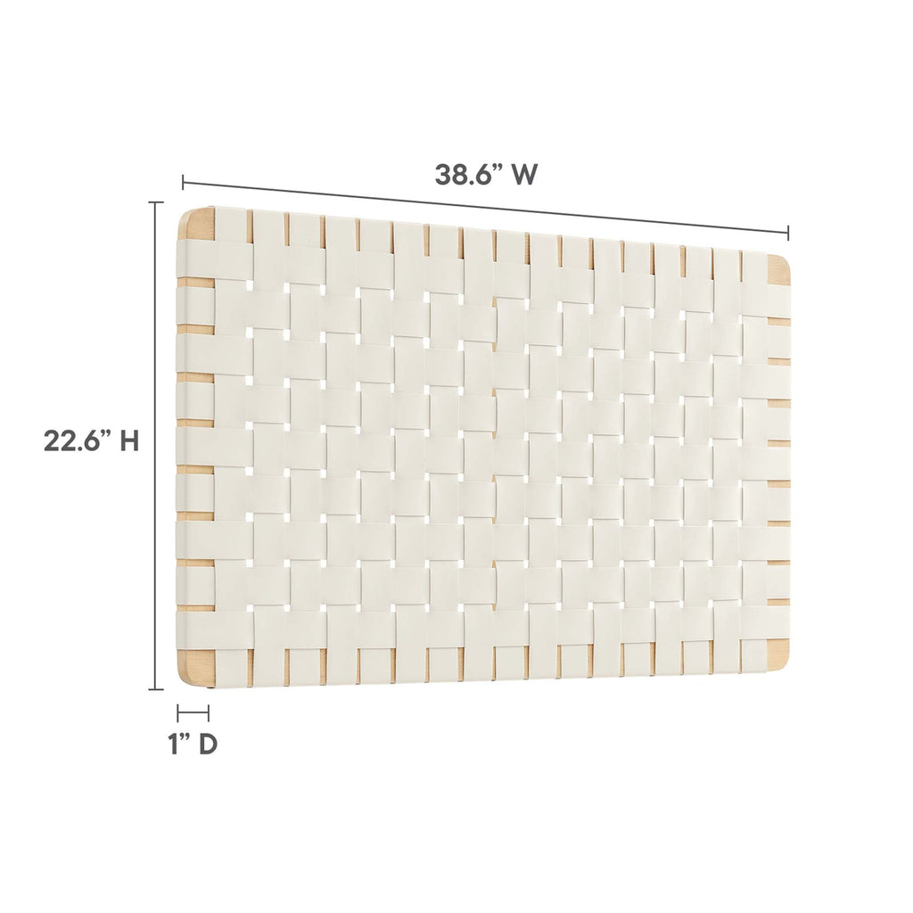 Sparta Weave Wall-Mount Vegan Leather Twin Headboard by Modway