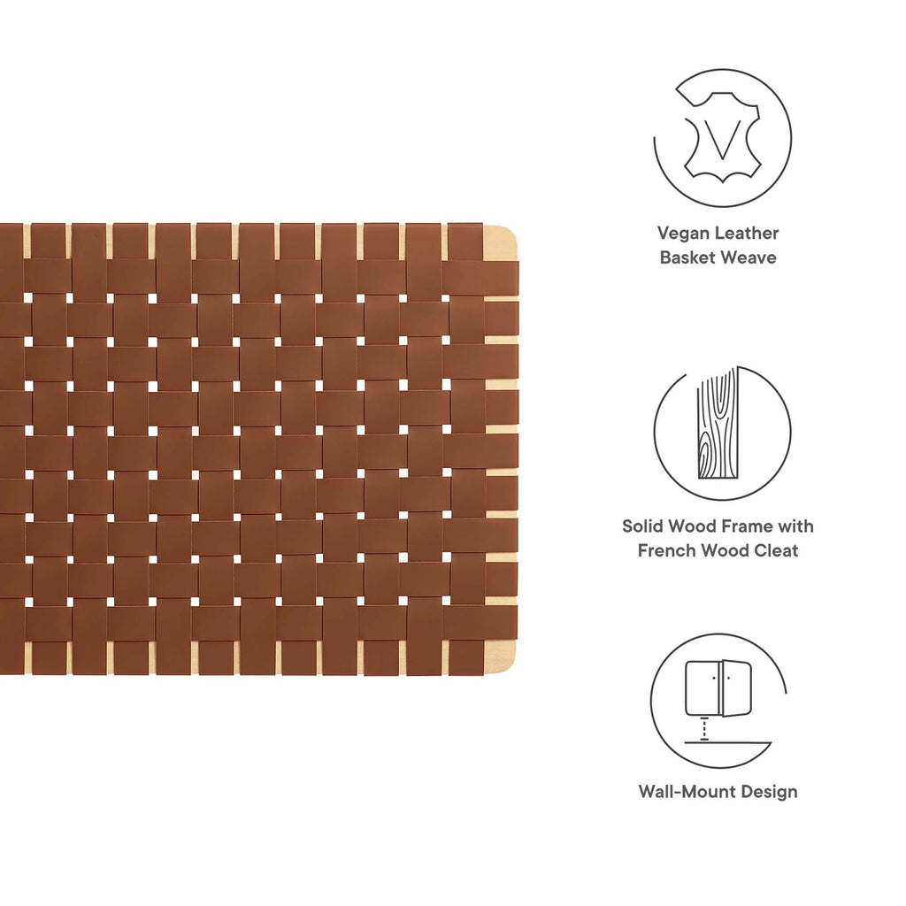 Sparta Weave Wall-Mount Vegan Leather Twin Headboard by Modway