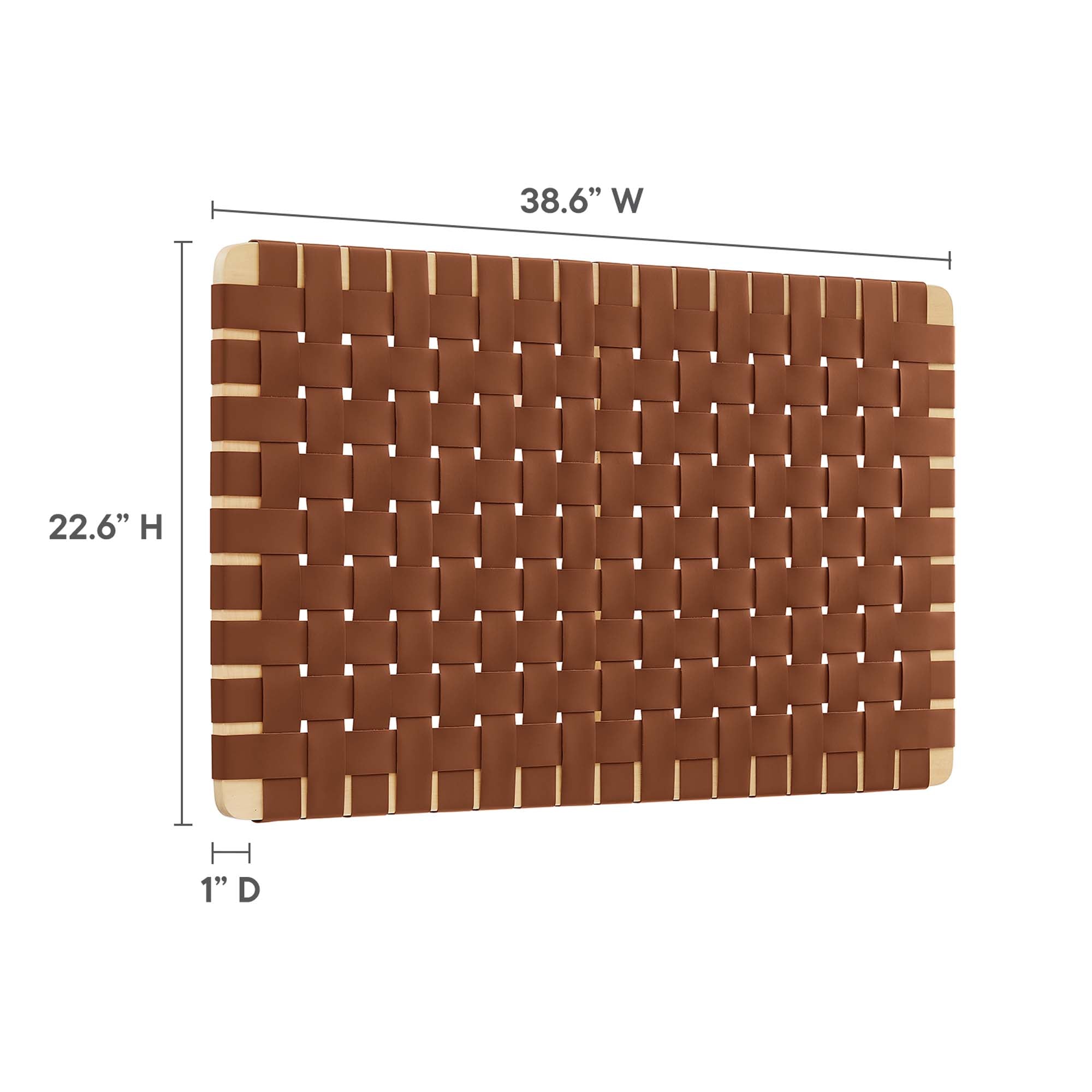 Sparta Weave Wall-Mount Vegan Leather Twin Headboard by Modway
