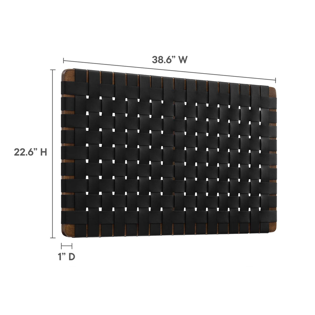 Sparta Weave Wall-Mount Vegan Leather Twin Headboard by Modway