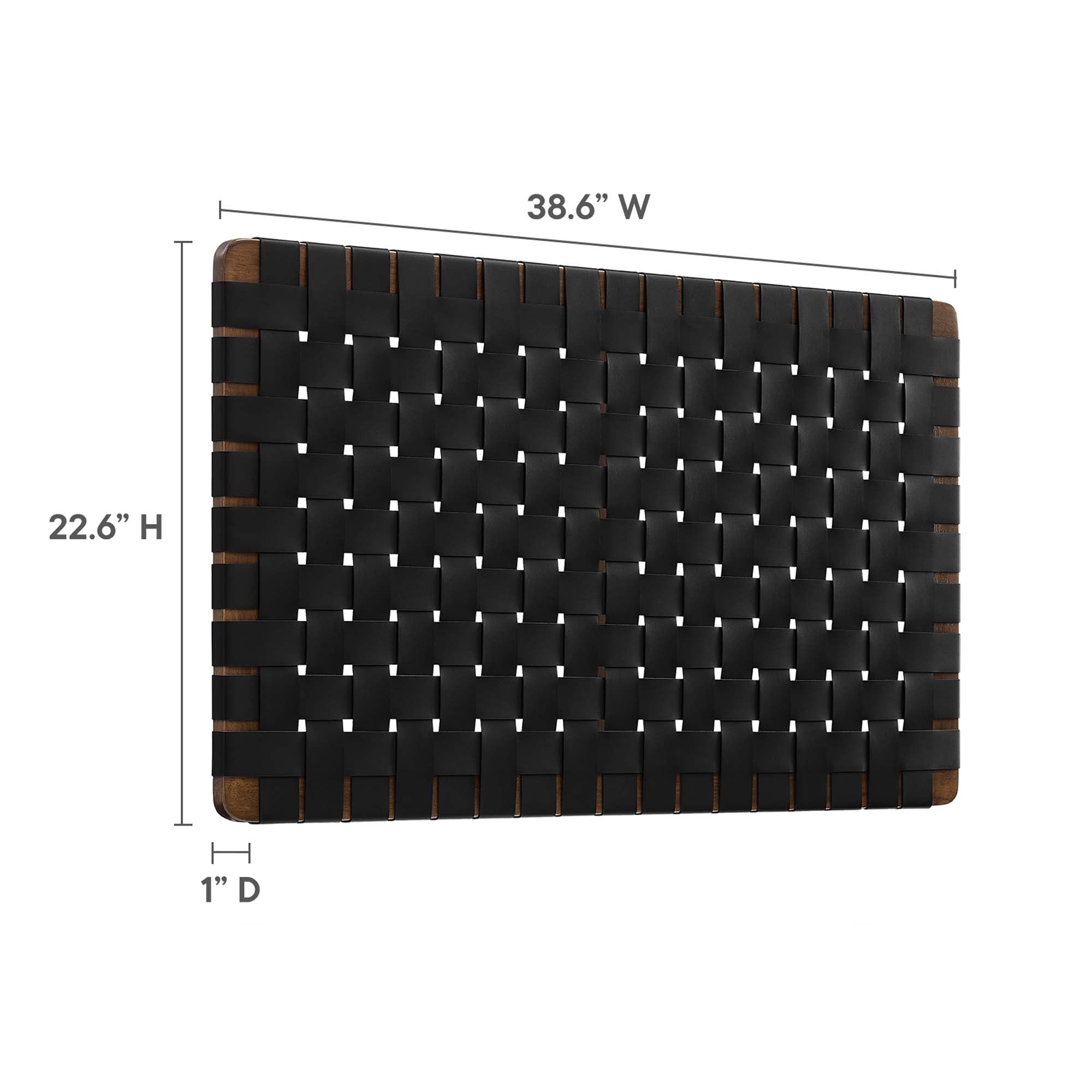 Sparta Weave Wall-Mount Vegan Leather Twin Headboard by Modway