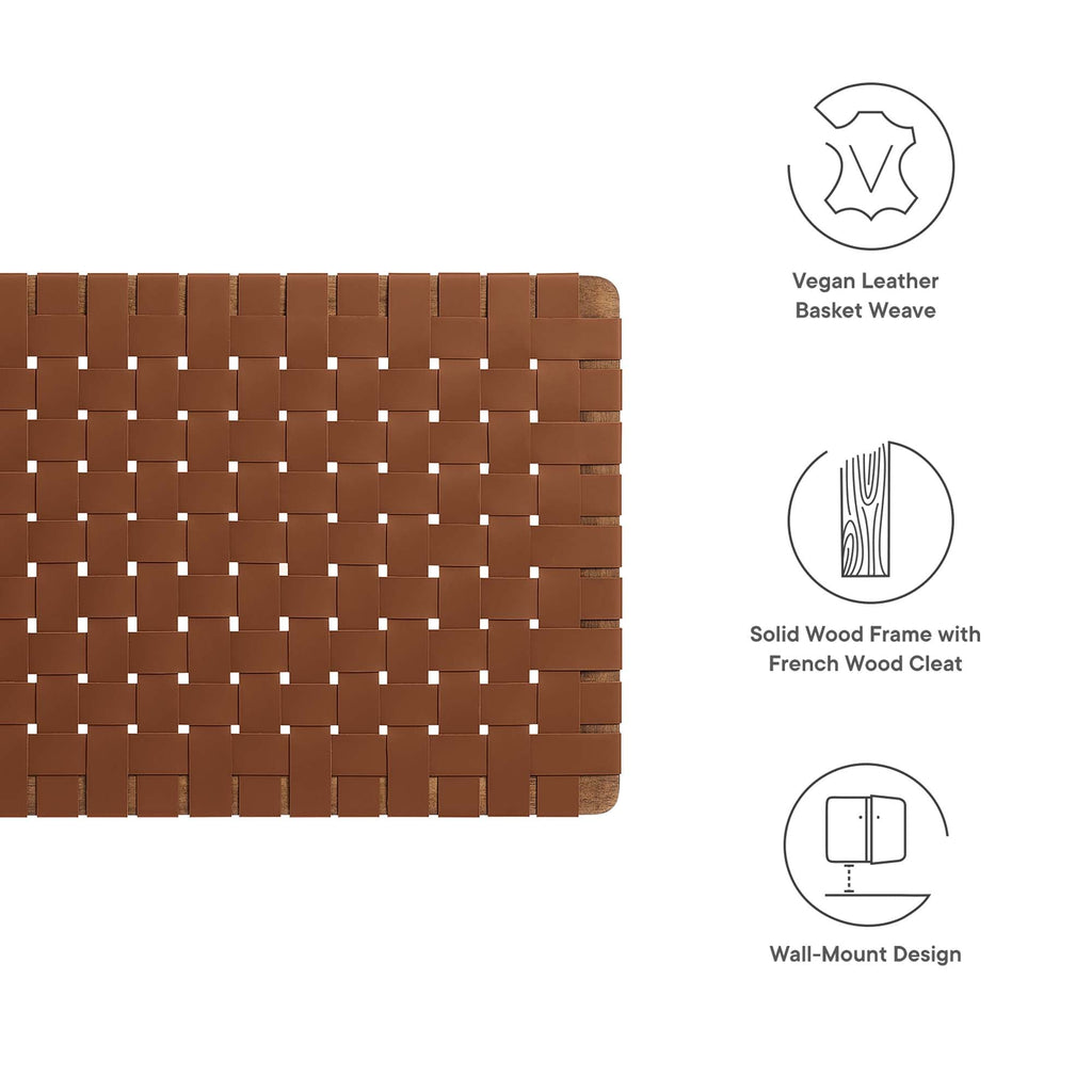 Sparta Weave Wall-Mount Vegan Leather Twin Headboard by Modway