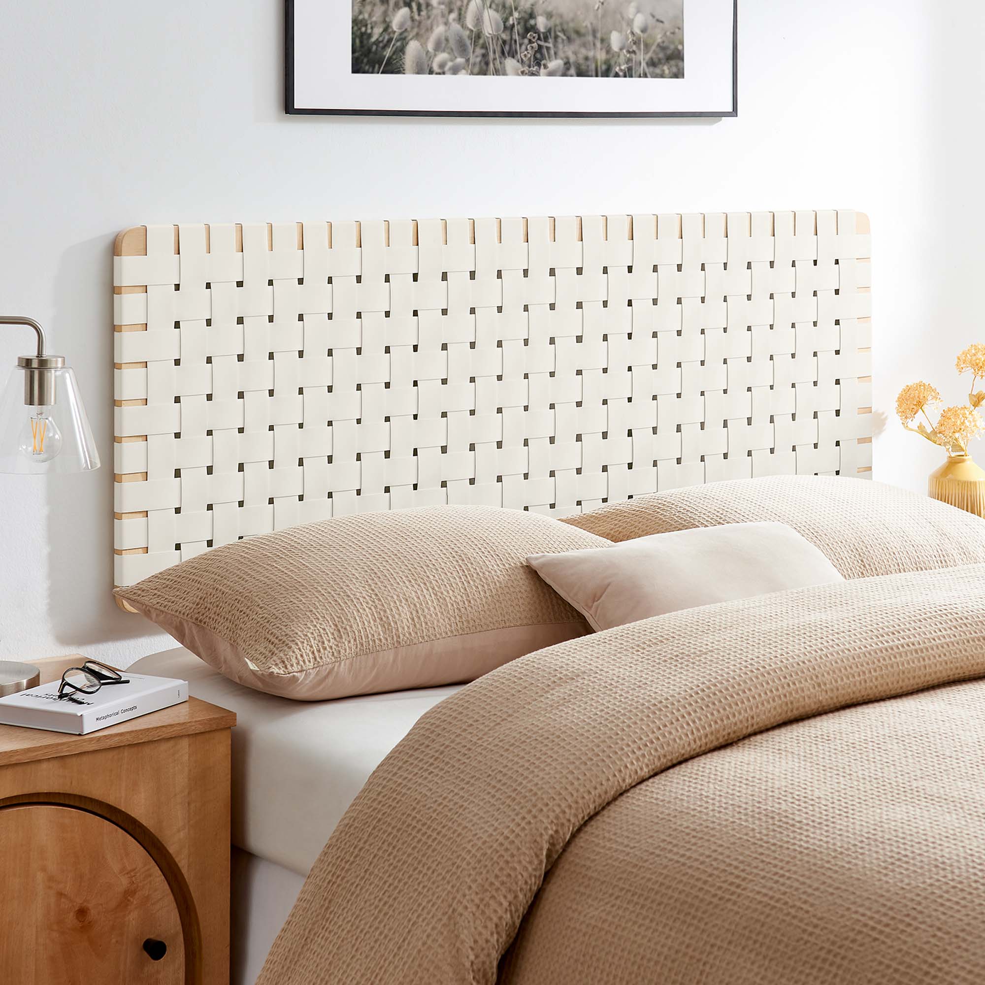 Sparta Vegan Leather Weave Queen Headboard by Modway